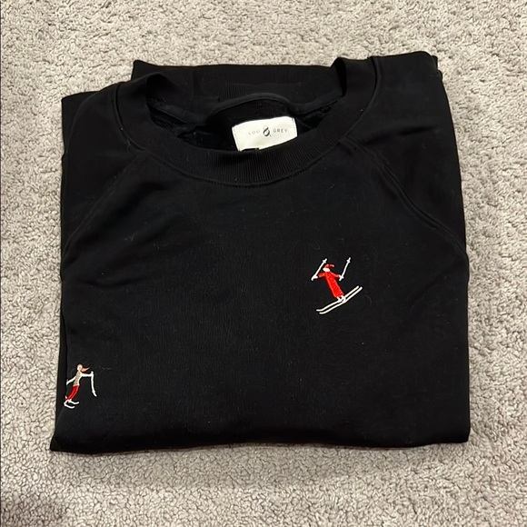 Lou & Grey Tops - Lou & Grey Black Sweater with Skiers
